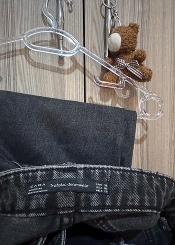Zara Zara Gri Bol Kesim Midi Jean Pantolon
