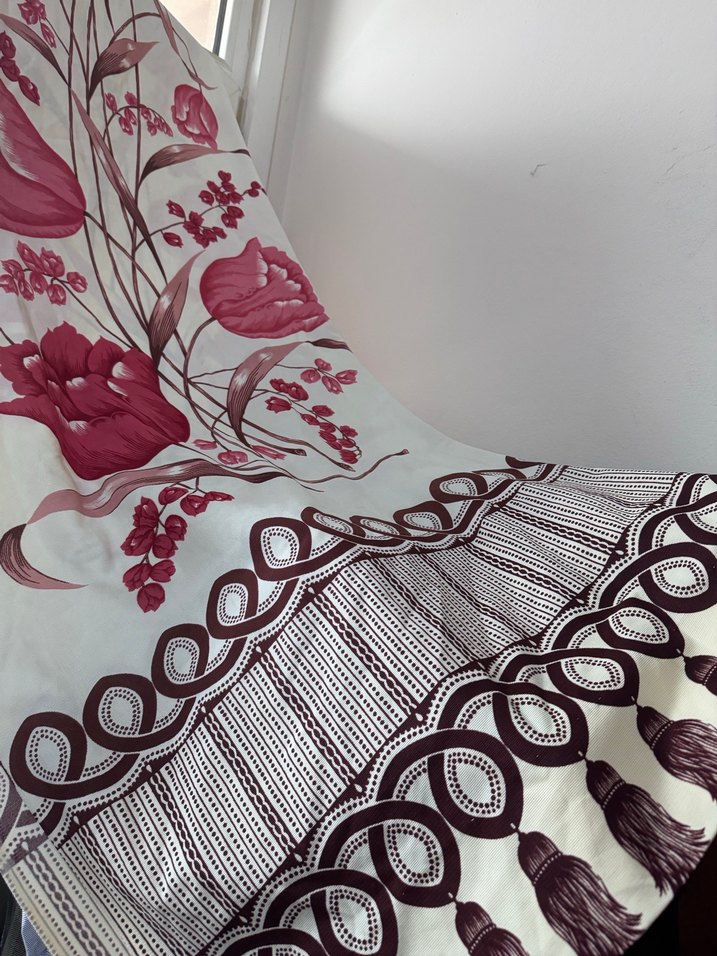 BABAANNE PERDESİ VİNTAGE KOLEKSİYONLUK Bordo Nakışlı Bohem Perde - Görsel 4