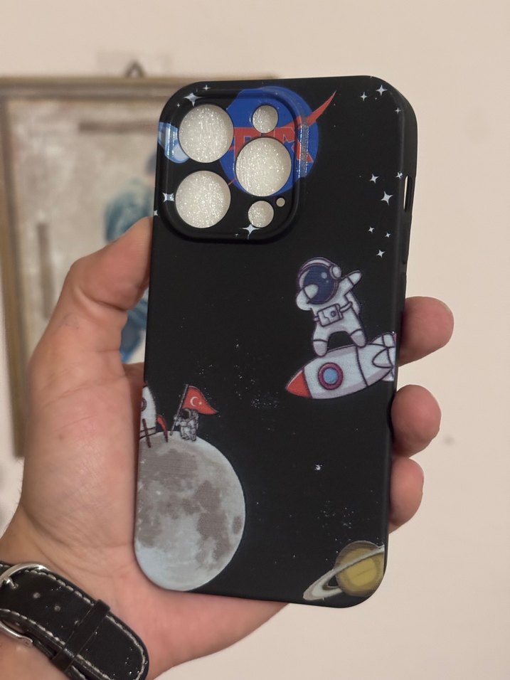 Uzayda Türk Bayrağı Temalı Telefon Kılıf 14 15 Pro iphone - Görsel 2