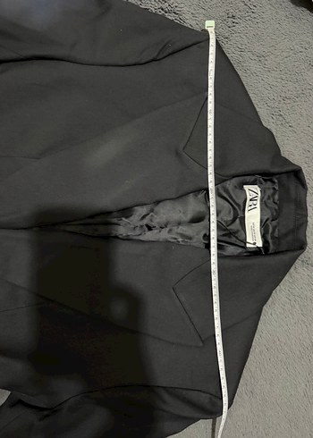m Beden Zara Düğmeli Siyah Midi Kadın Blazer Ceket