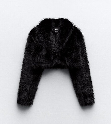 Zara crop viral tüylü peluş mont ceket