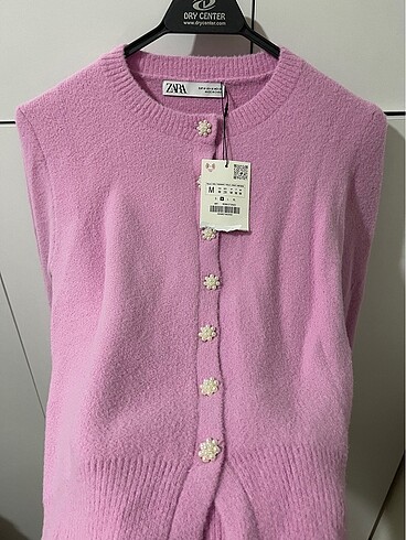 Zara Zara pembe incili yumoş yumuşak hırka