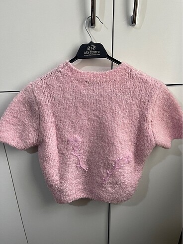 m Beden pembe Renk Zara pembe işlemeli örgü yumoş kazak
