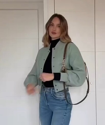 Zara nane yeşili bomber ceket yumuşak