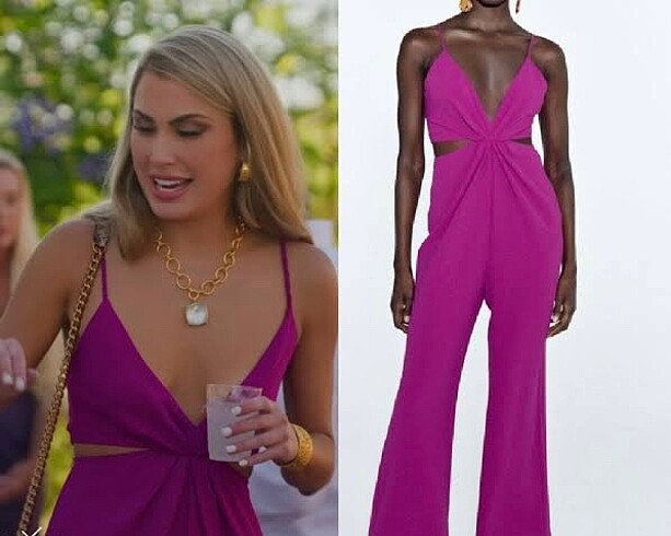 Zara Cut out dekolte detay tulum elbise zara