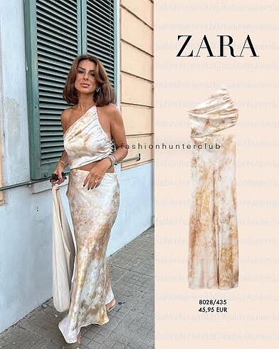 Zara batik desenli cut out elbise