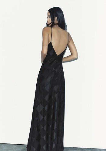 Zara Zara model kontrast kareli elbise