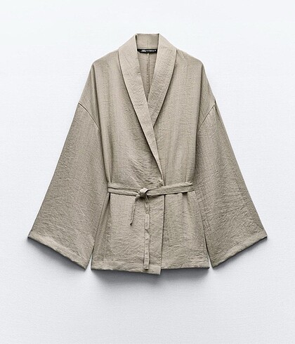Zara dokulu kruvaze kimono bluz üst
