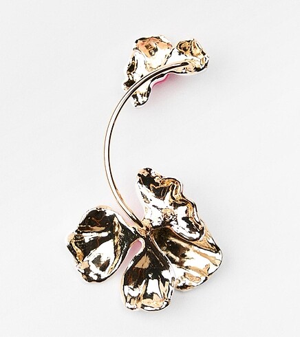  Beden pembe Renk Zara çiçekli earcuff küpe