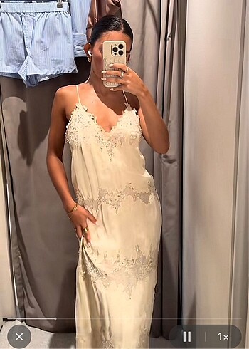 Zara Zara işlemeli boncuklu elbise