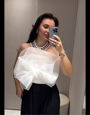 Zara organze tül gül body