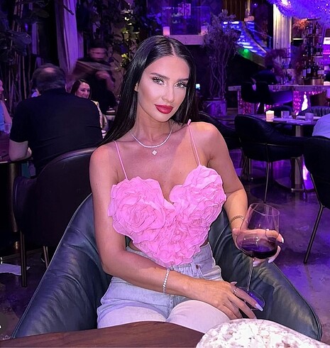 Zara volanlı kalp şeklinde büstiyer bluz