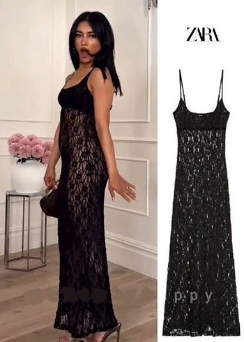Zara dantel elbise