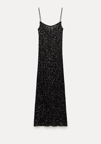 Zara Zara pullu payetli elbise