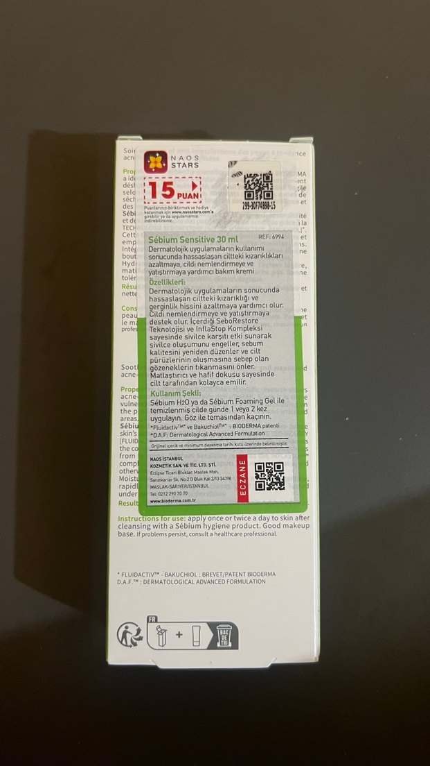 Bioderma Sébium Sensitive Sakinleştirici Nemlendirici 30ml - Görsel 2