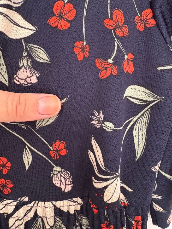 Çiçek Desenli Uzun Hamile Elbisesi - Görsel 4