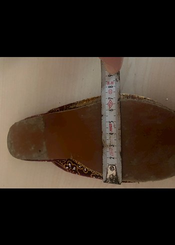 Bordo Nakışlı Süet çocuk Çarık - Görsel 5