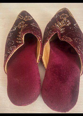 Bordo Nakışlı Süet çocuk Çarık - Görsel 2