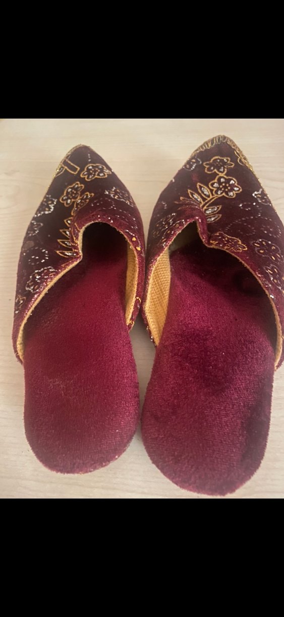 Bordo Nakışlı Süet çocuk Çarık - Görsel 2