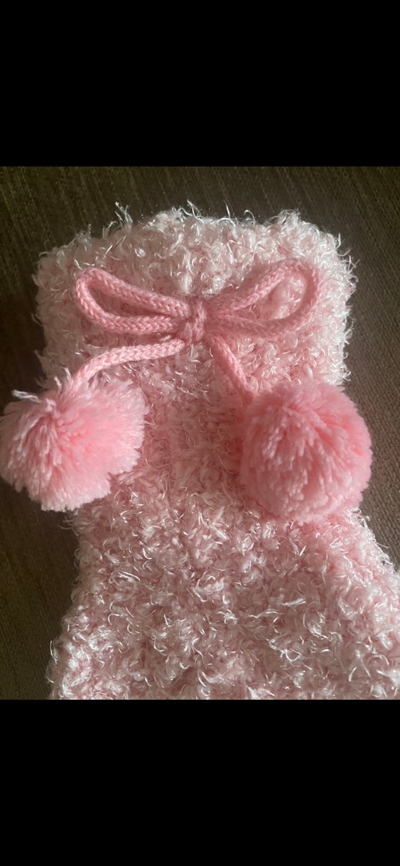 Kız Çocuk Pembe Örgü Sıcak Ev Çorabı - Görsel 4