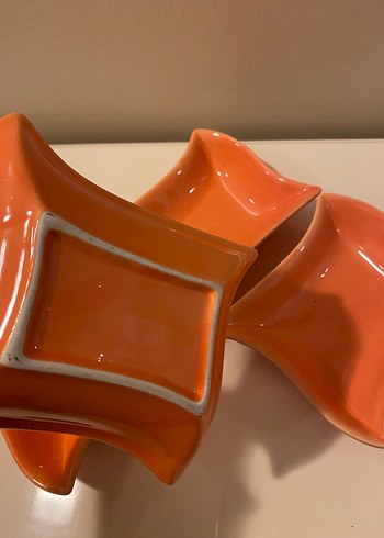 Turuncu Retro Tarzda Tabak Seti - Görsel 4