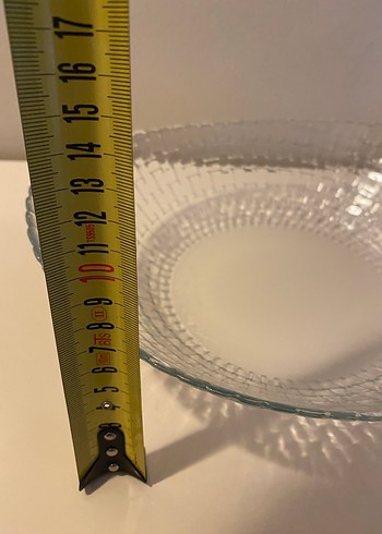 Şeffaf Kare Desenli Cam Tabak - Görsel 7