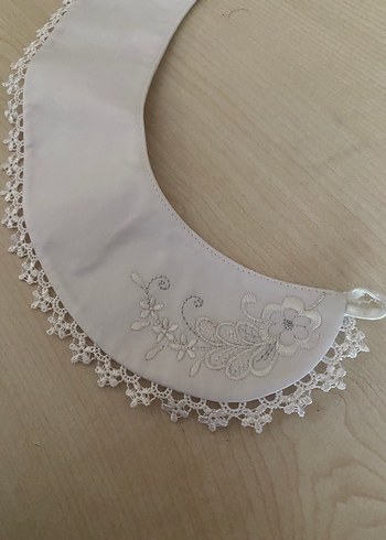 Nakışlı Beyaz okul önlük Yakası - Görsel 2