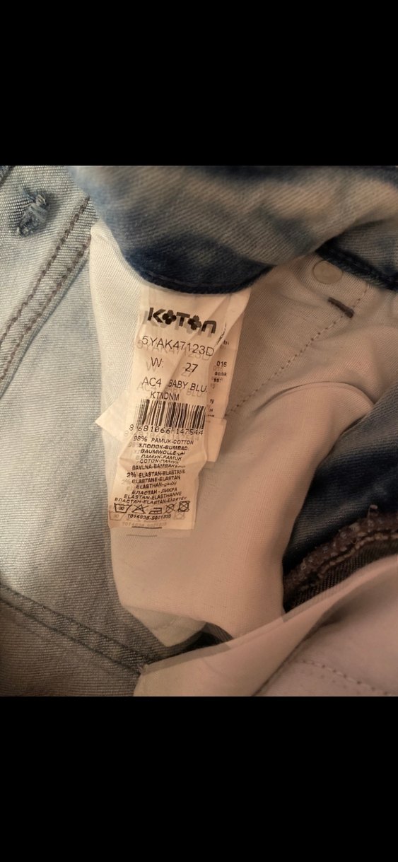 Açık Mavi  Koton Yırtık Skinny Jean — görsel 5/8
