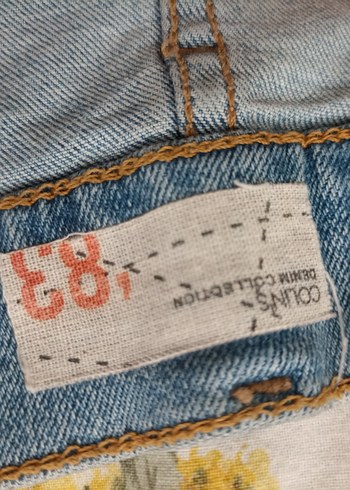 38 Beden mavi Renk Düğmeli Mavi Kadın Mini Denim Şort