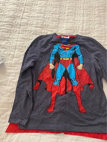 Süperman pelerinli tshirt 7-8 yaş
