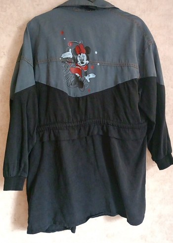 Kadın Belden Kemerli Uzun Kollu Kot ince Ceket - Görsel 2