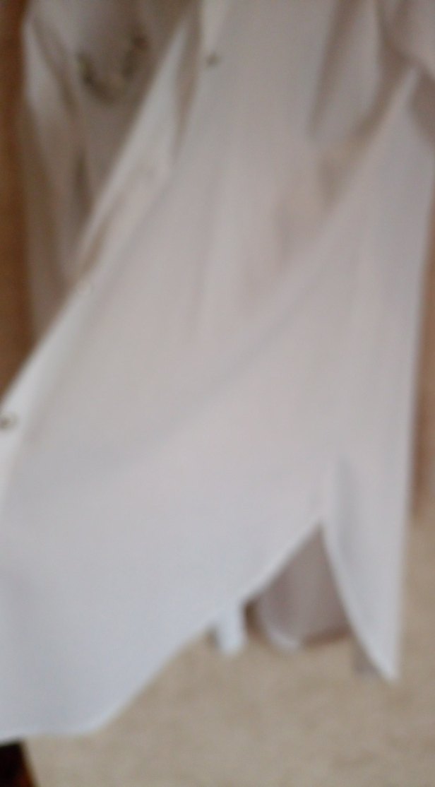 Uzun Kollu Beyaz Keten Kadın Gömlek - Görsel 4