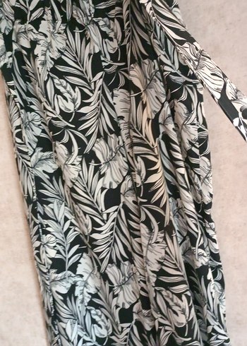 siyah Desenli Bohem Rahat Kesim Kadın Pantolon - Görsel 2