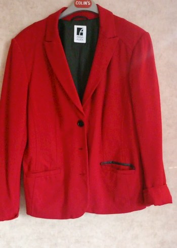 Kırmızı Kadın Düğmeli Blazer Ceket - Görsel 2