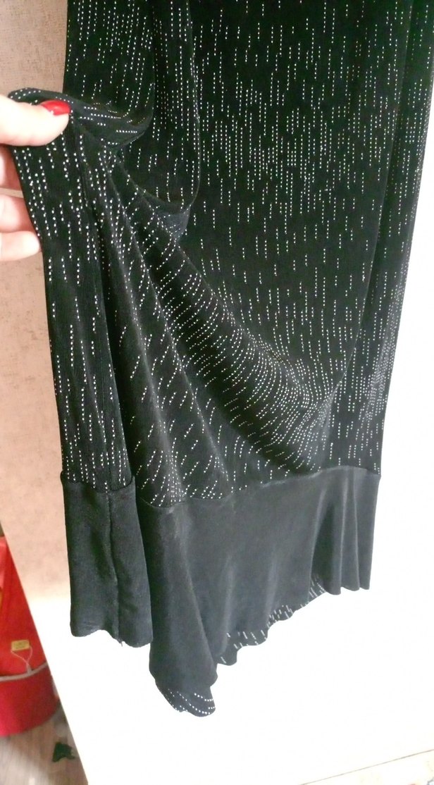 Siyah Drapeli Uzun Abiye Elbise - Görsel 4