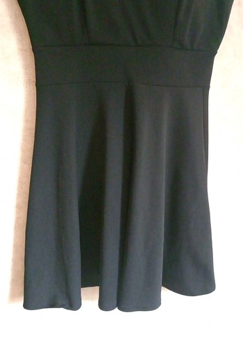 Siyah V Yakalı Midi Elbise - Görsel 2