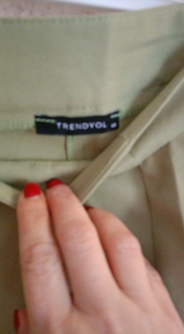 Kadın Haki Pilili Uzun Kumaş Pantolon - Görsel 2