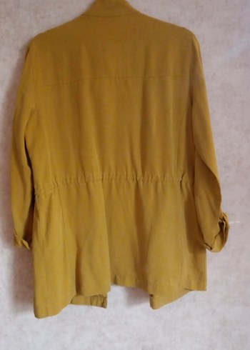 Sarı Düğmeli Midi Kadın Ceket - Görsel 3