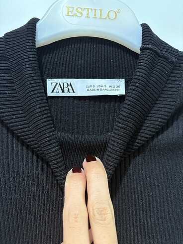 Zara Zara siyah elbise pile detaylı