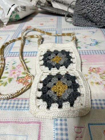 Örgü telefon çantası - Görsel 2