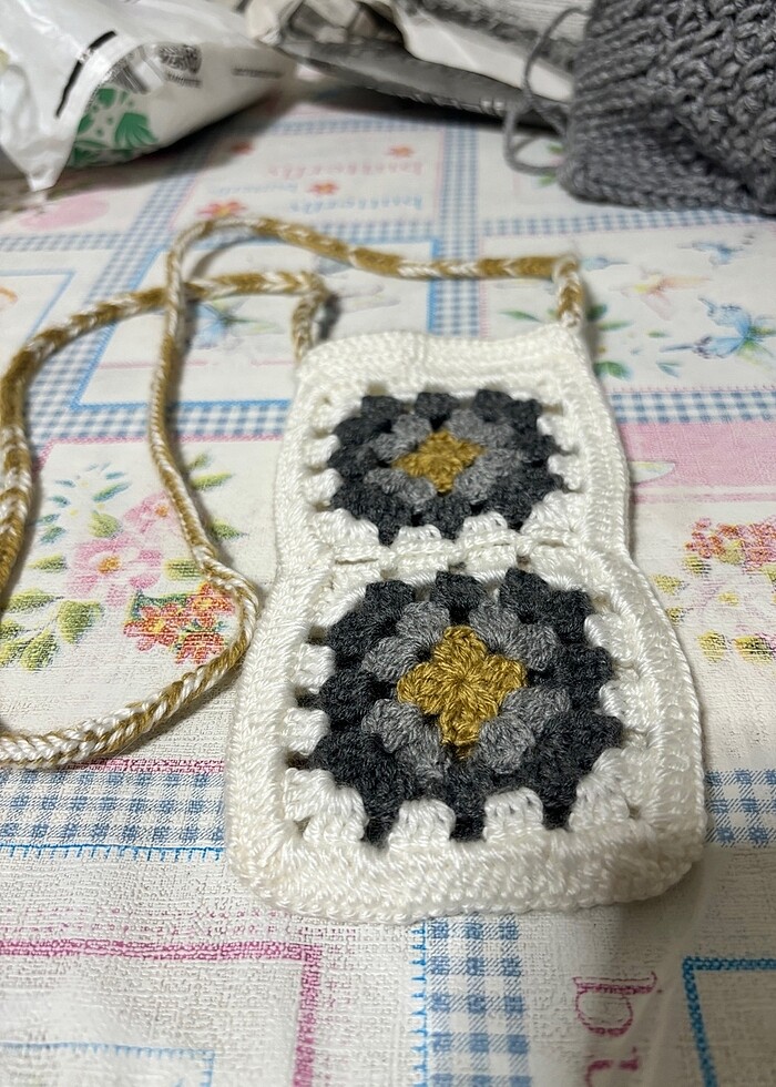 Örgü telefon çantası - Görsel 2