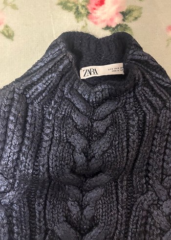 Zara Gri Örgü Boğazlı Kolsuz Kadın Süveter