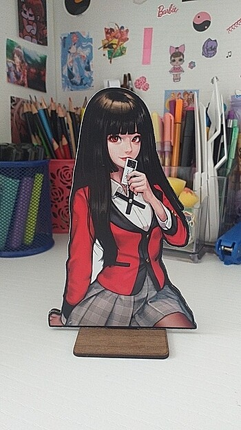 Kakegurui Yumeko Jabami ahşap figür