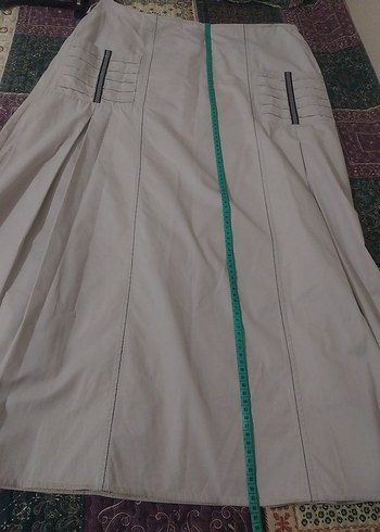 Bej Uzun Keten Etek - Görsel 5