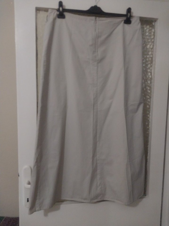 Bej Uzun Keten Etek - Görsel 3