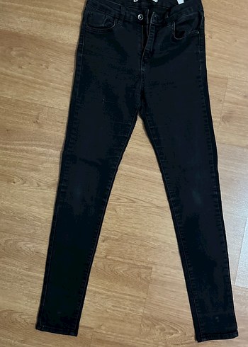 Siyah Kadın Elastik Normal Boy Denim Pantolon