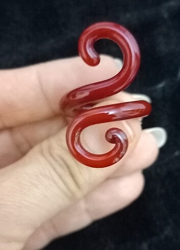 Murano Cam Bordo Yüzük 