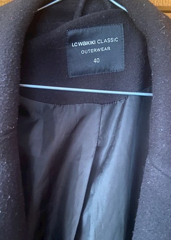 LC Waikiki Classic siyah Midi Kadın Kaban