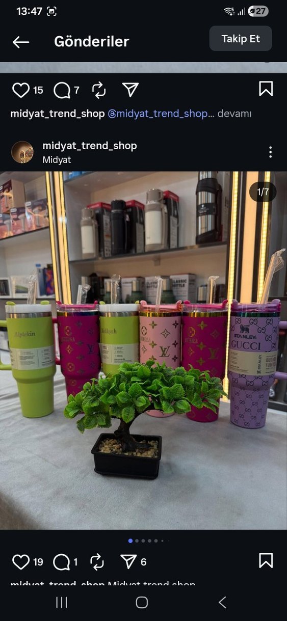 Renkli Pembe Stanley Termos Bardak - Görsel 2