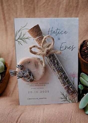 Nikah hediyesi lavantalı sabun ve lavanta - Görsel 2